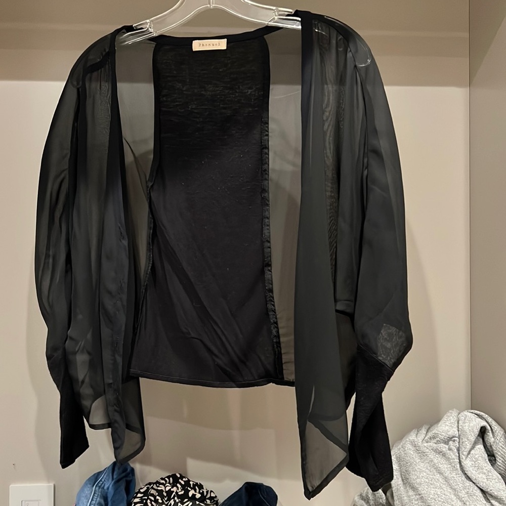 black sheer top